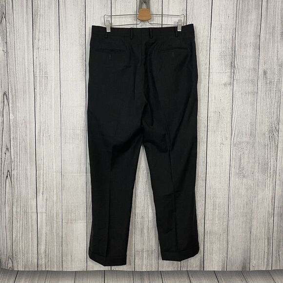 Santorelli New Romeo Men's W36 x L32 Dark Grey Flat Front Cuffed Dress Pants - Picture 9 of 9